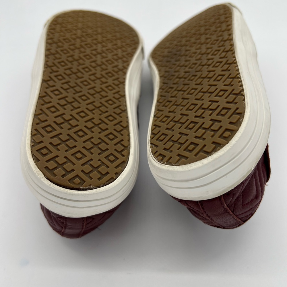 Tory Burch Womens Quilted Slip-On Sneakers Burgundy Wine Size 9 - Picture 10 of 14